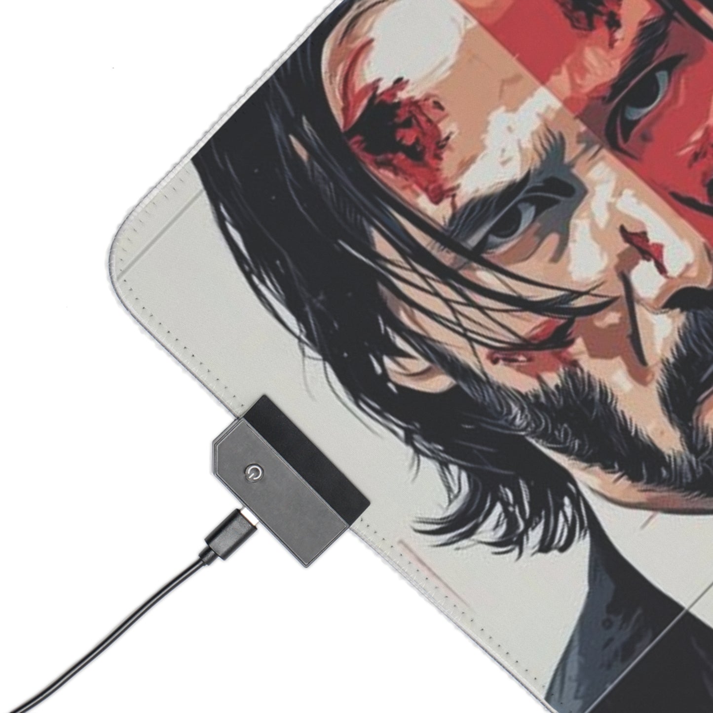 "John Wick LED Gaming Mouse Pad - Baba Yaga Design with RGB Lighting"