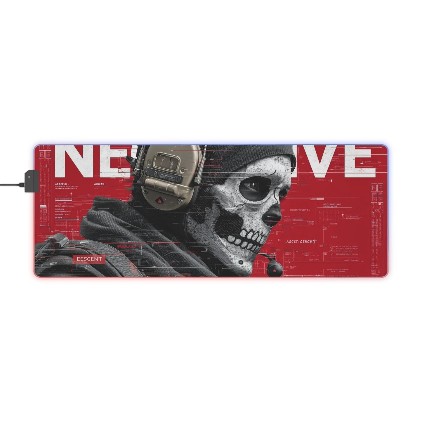 LED"Gaming Mouse Pad - Call of Duty Modern Warfare Skull Design - Large XL Mousepad for Gamers"