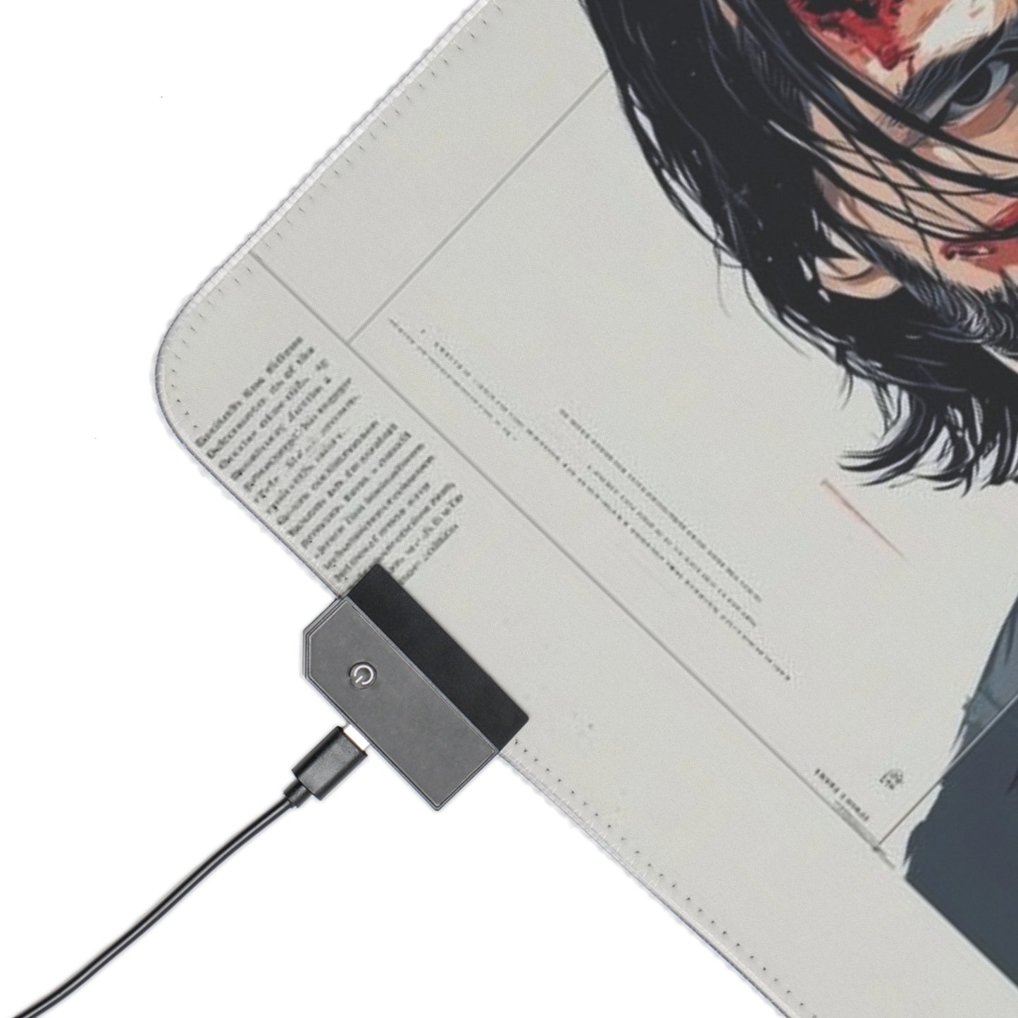 "John Wick LED Gaming Mouse Pad - Baba Yaga Design with RGB Lighting"