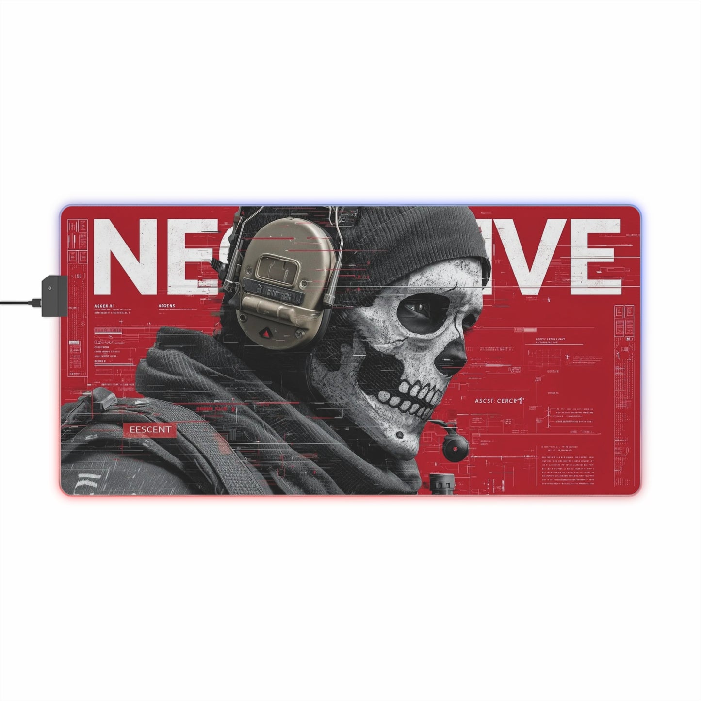 LED"Gaming Mouse Pad - Call of Duty Modern Warfare Skull Design - Large XL Mousepad for Gamers"