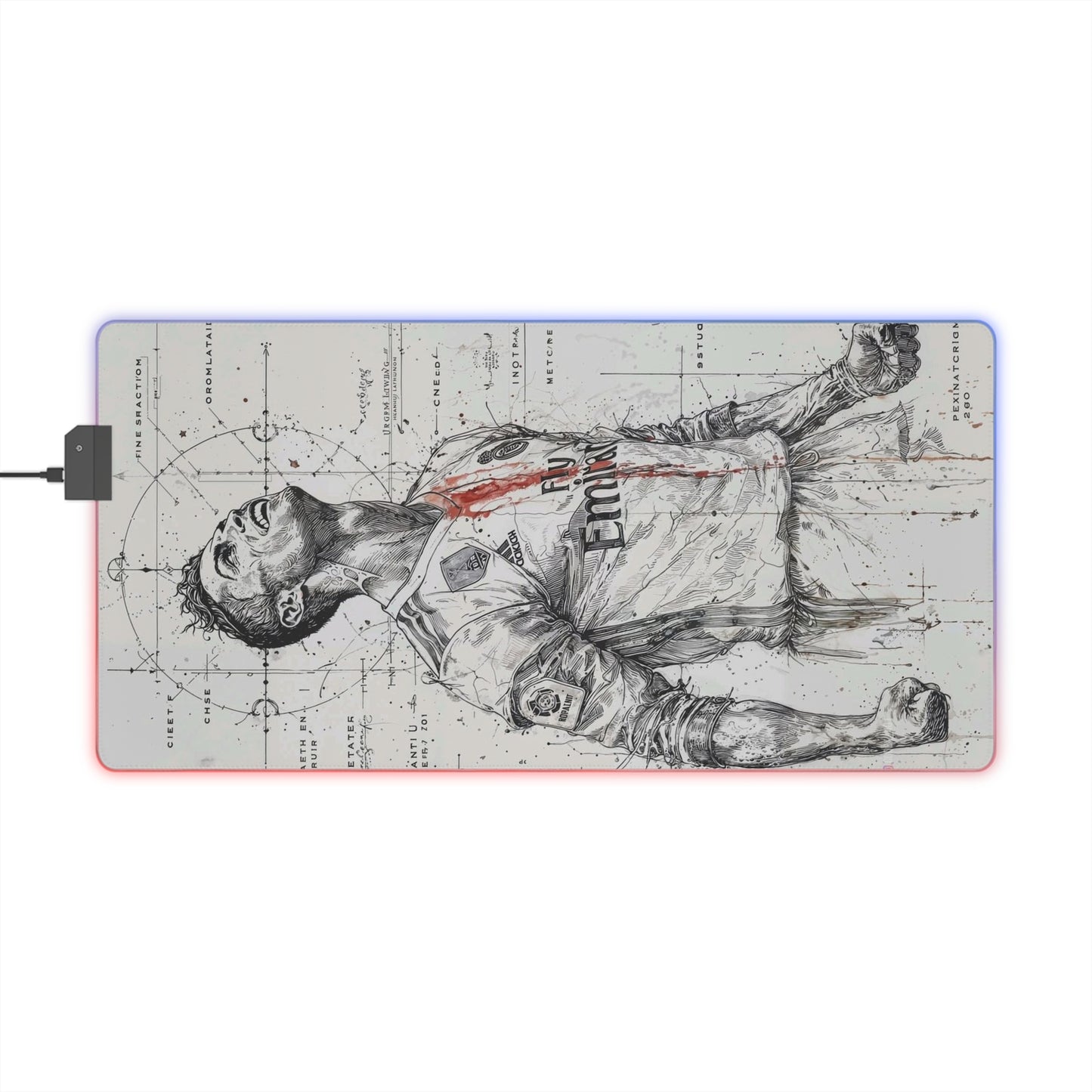 "LED Gaming Mouse Pad with Cristiano Ronaldo Design – Premium RGB Light, Stylish Desk Accessory for Gamers"