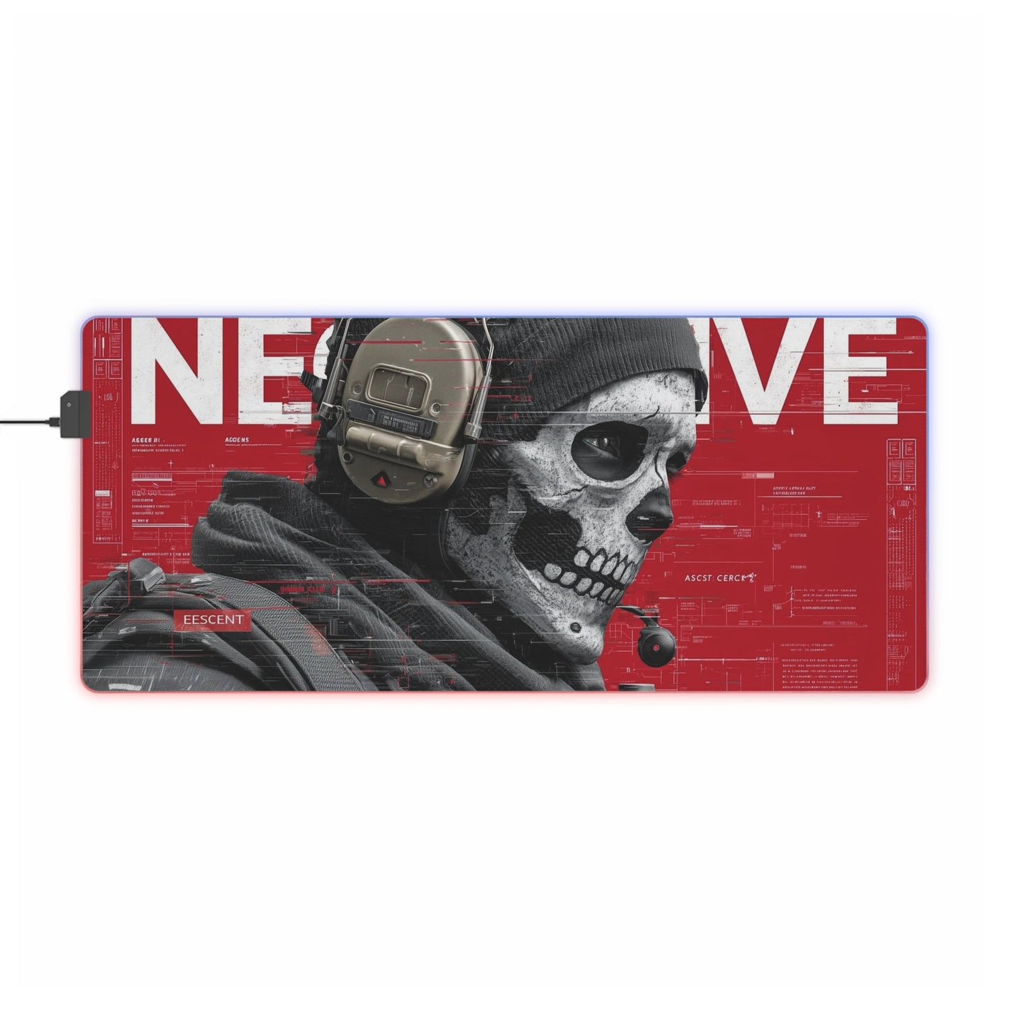 LED"Gaming Mouse Pad - Call of Duty Modern Warfare Skull Design - Large XL Mousepad for Gamers"