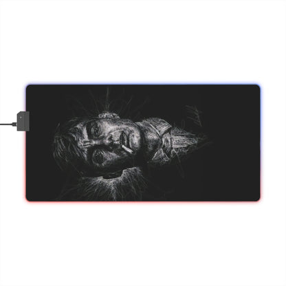 "LED Gaming Mouse Pad with Tommy Shelby Design - RGB Backlit Desk Mat for Gamers - High-Quality, Durable, and Stylish"