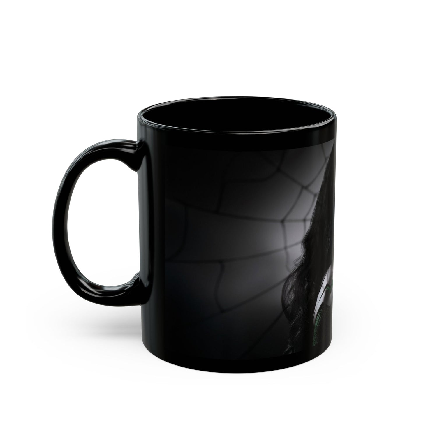 Gothic Black Mug with Spiderweb Design, Unique Gift for Halloween, Dark Aesthetic Coffee Cup, Home Decor, Halloween Decor