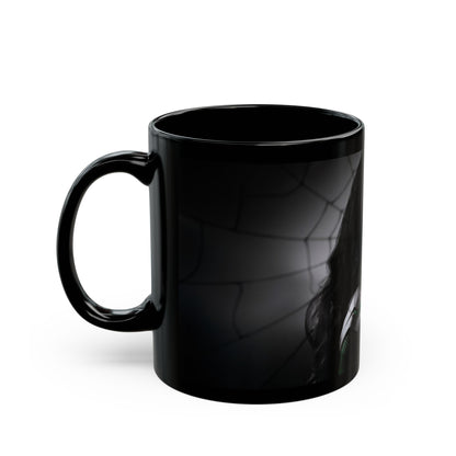 Gothic Black Mug with Spiderweb Design, Unique Gift for Halloween, Dark Aesthetic Coffee Cup, Home Decor, Halloween Decor