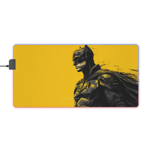 "ز LED Gaming Mouse Pad - Superhero Desk Accessory for Gamers & Fans"