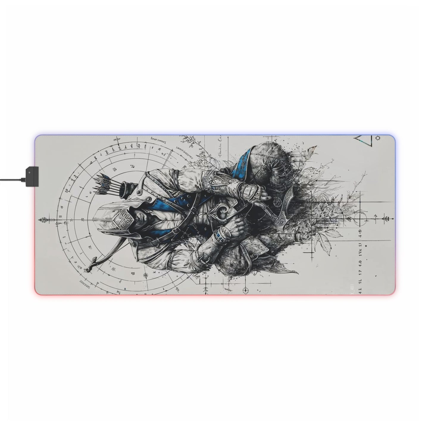 "LED Gaming Mouse Pad with Assassin's Creed-Inspired Design | Durable and High-Quality | Ideal for Gamers"