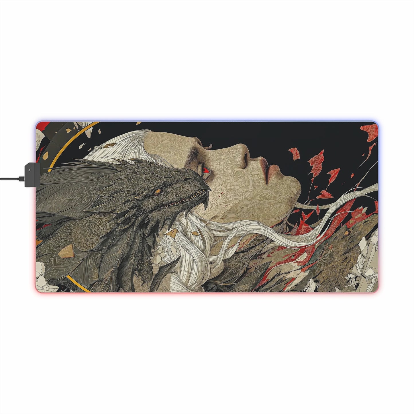 "LED Gaming Mouse Pad - Game of Thrones Inspired, RGB Backlit, Large Fantasy Mousepad for Gamers"