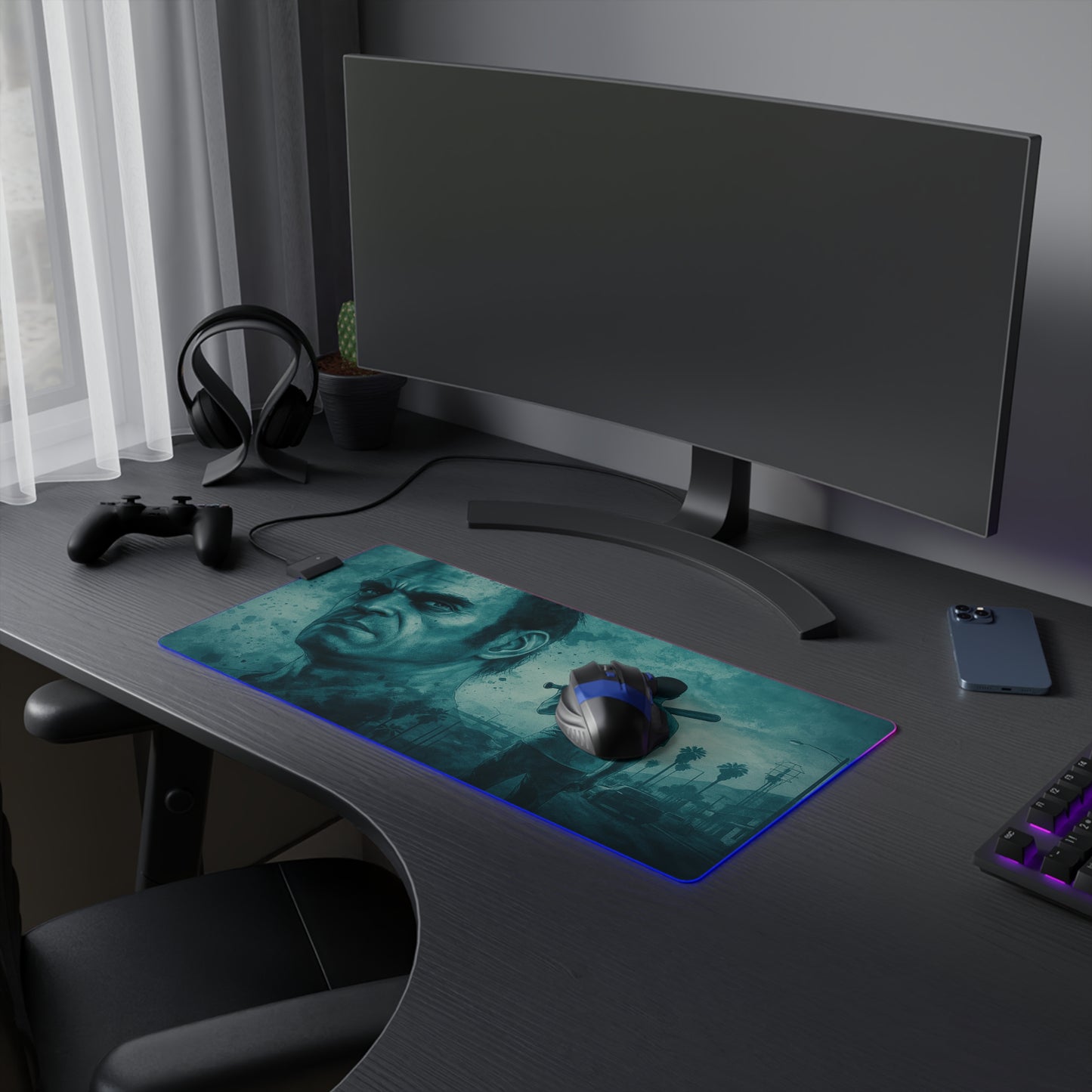 LED Gaming Mouse Pad -GTA V– XL Gaming Desk Mat