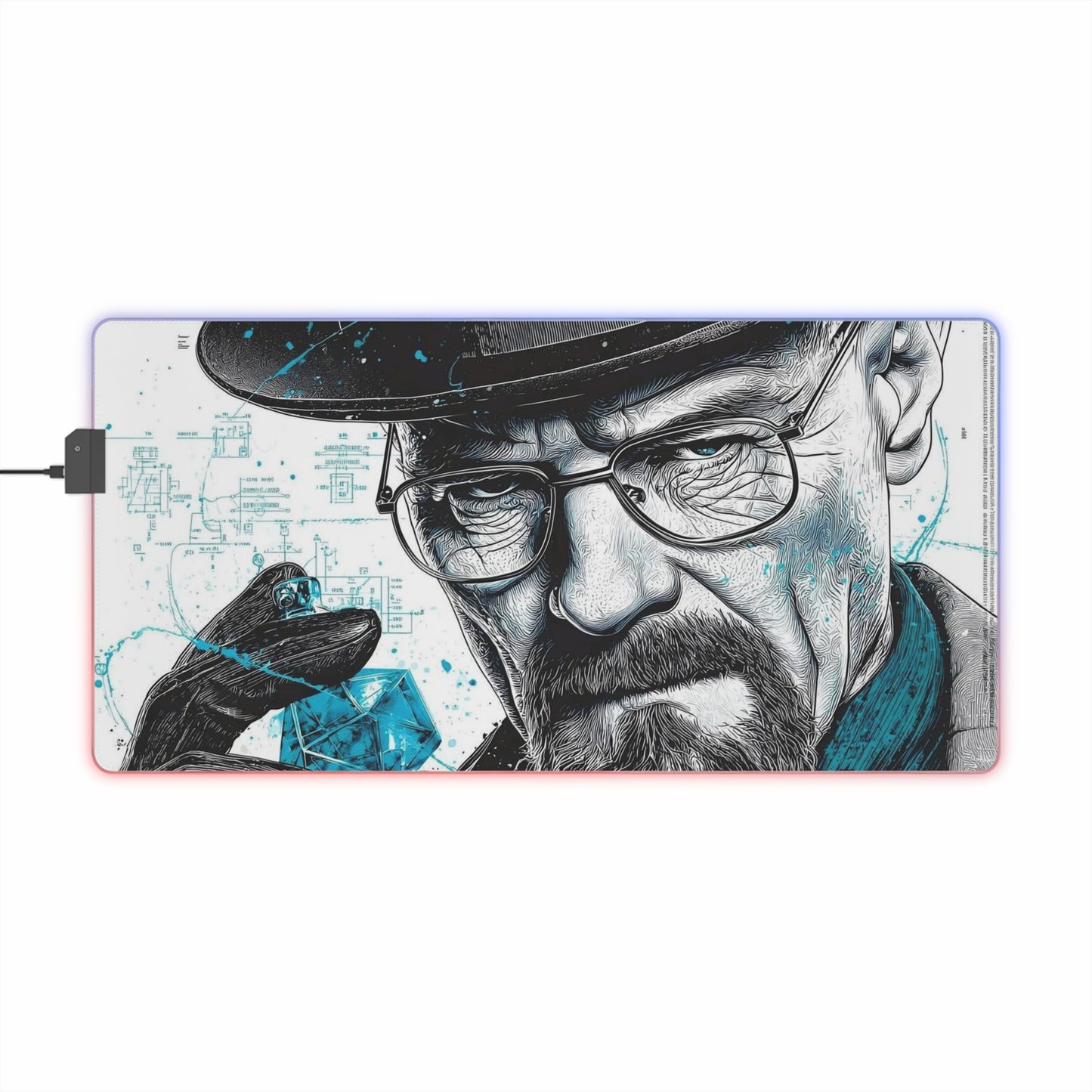 "Breaking Bad LED Gaming Mouse Pad – Walter White Design with RGB Lights"
