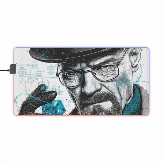 "Breaking Bad LED Gaming Mouse Pad – Walter White Design with RGB Lights"