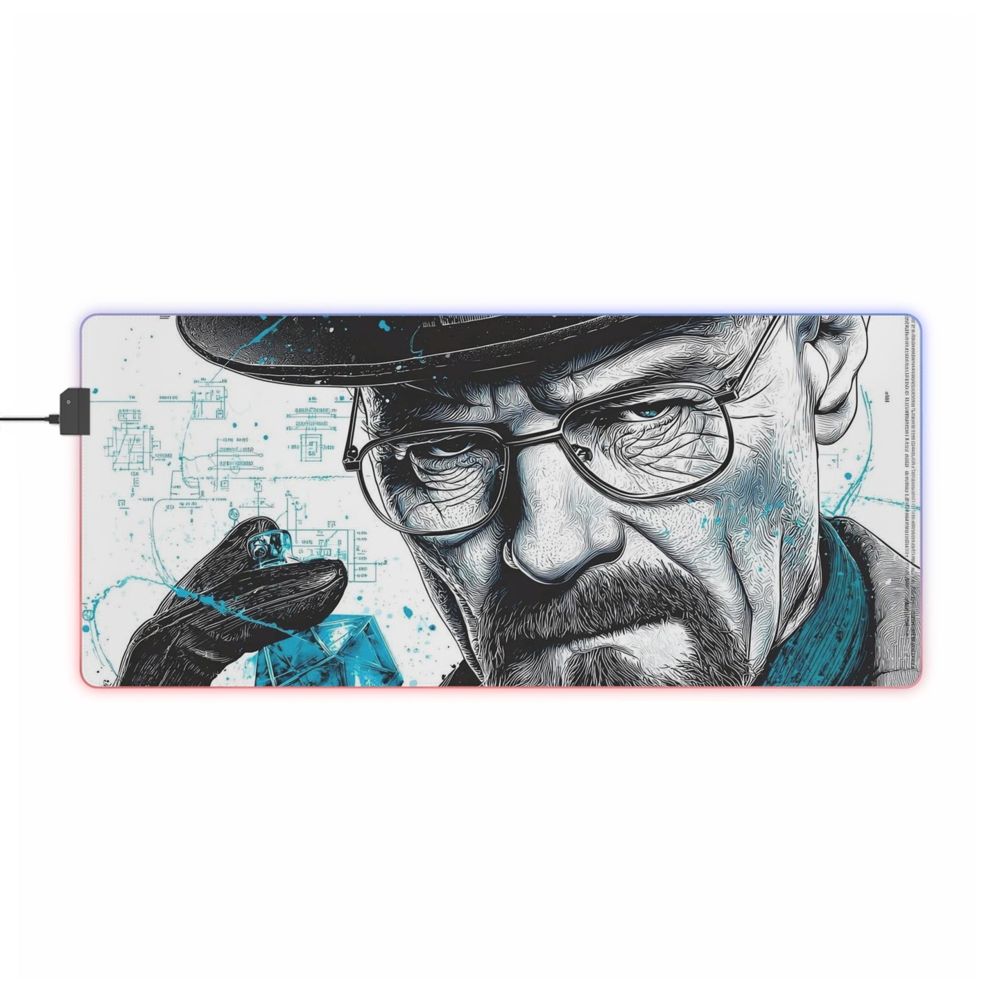 "Breaking Bad LED Gaming Mouse Pad – Walter White Design with RGB Lights"