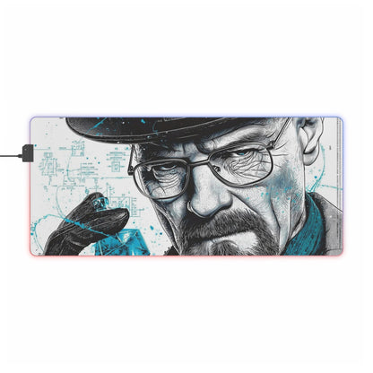 "Breaking Bad LED Gaming Mouse Pad – Walter White Design with RGB Lights"