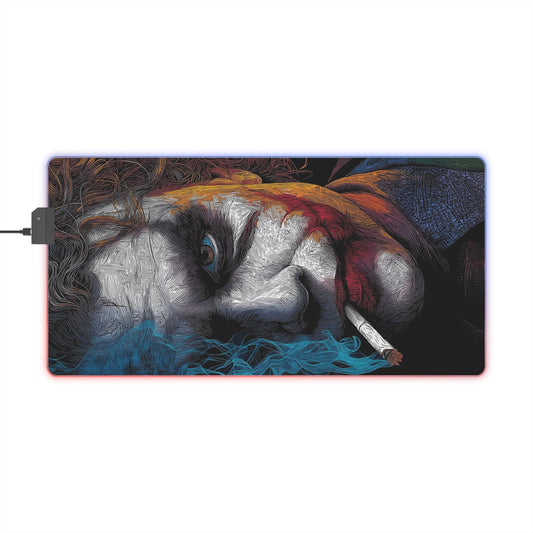 "Joker LED Gaming Mouse Pad – Dark Knight Inspired Design with RGB Lighting"