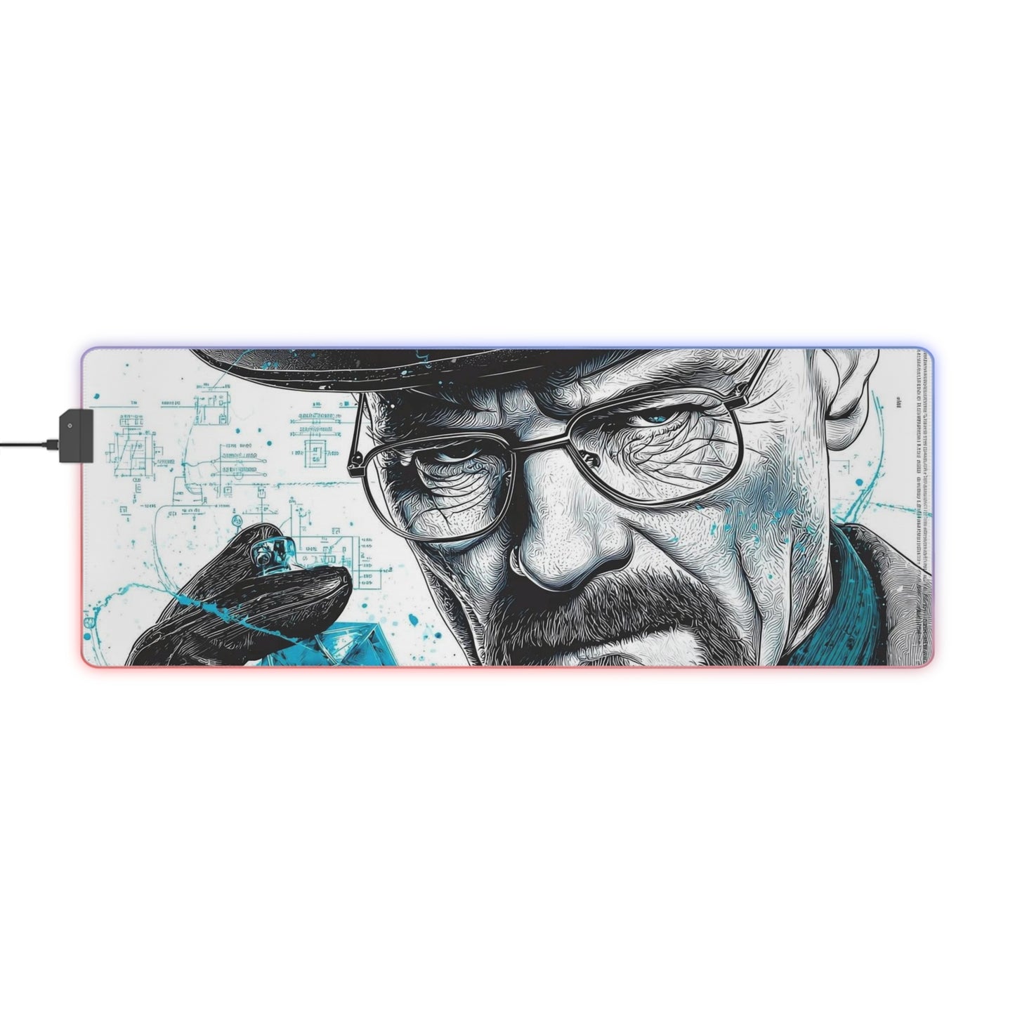 "Breaking Bad LED Gaming Mouse Pad – Walter White Design with RGB Lights"