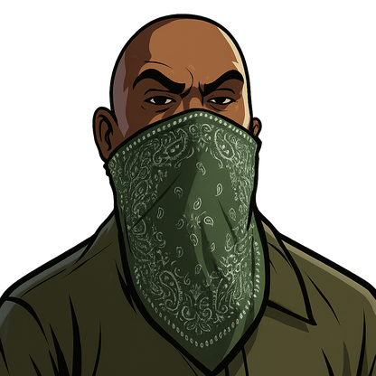 "CJ Bandana – Iconic Green Grove Street Style from GTA San Andreas"