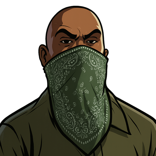 "CJ Bandana – Iconic Green Grove Street Style from GTA San Andreas"