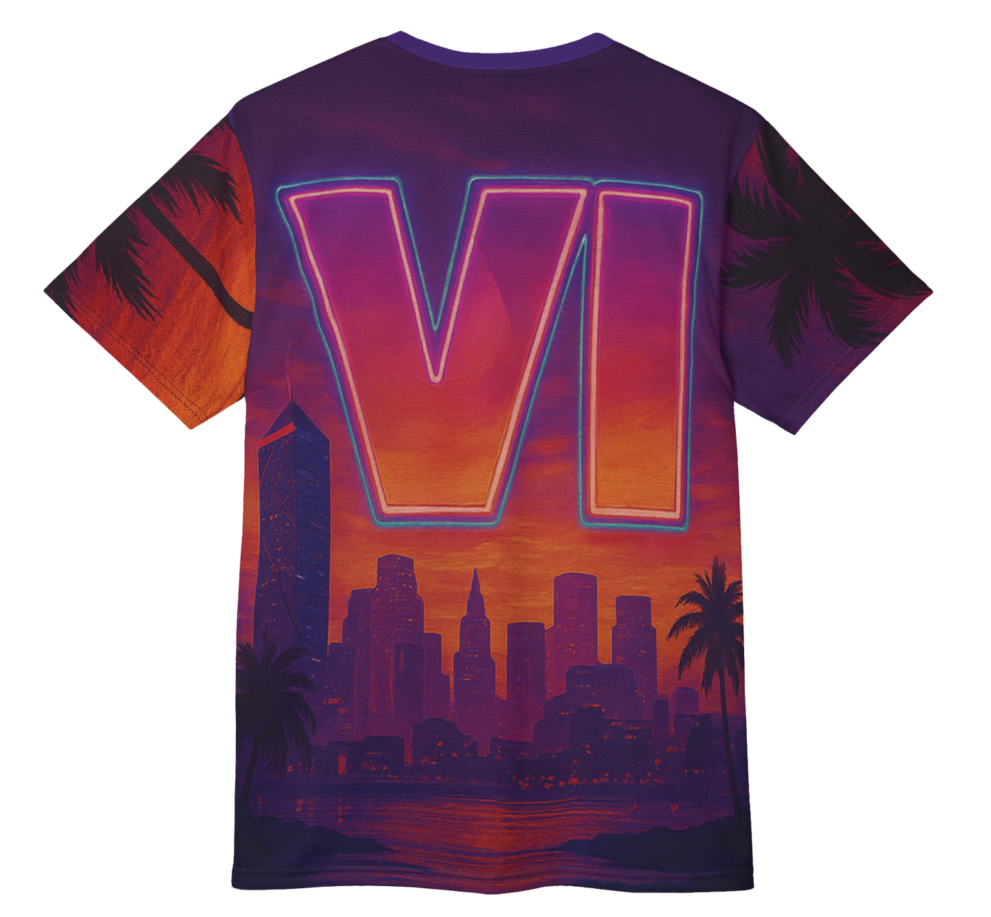 GTA VI Unisex Cut & Sew Tee, Gamer T-Shirt, Video Game Apparel, Unique Graphic Tee, Perfect Gift for Gaming Fans, Casual Style