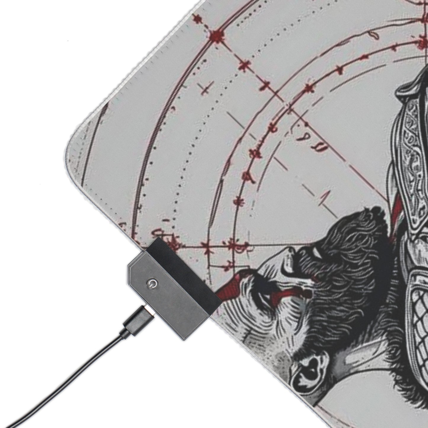 "LED Gaming Mouse Pad with God of War Design - RGB Backlit Desk Mat for Gamers - High-Quality, Durable, and Stylish"