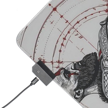 "LED Gaming Mouse Pad with God of War Design - RGB Backlit Desk Mat for Gamers - High-Quality, Durable, and Stylish"