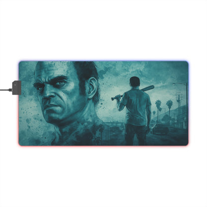 LED Gaming Mouse Pad -GTA V– XL Gaming Desk Mat