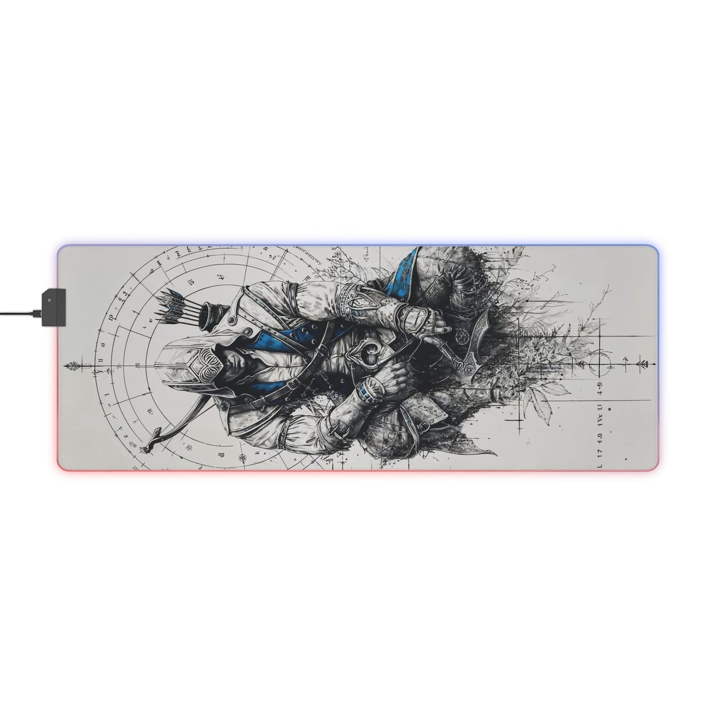 "LED Gaming Mouse Pad with Assassin's Creed-Inspired Design | Durable and High-Quality | Ideal for Gamers"