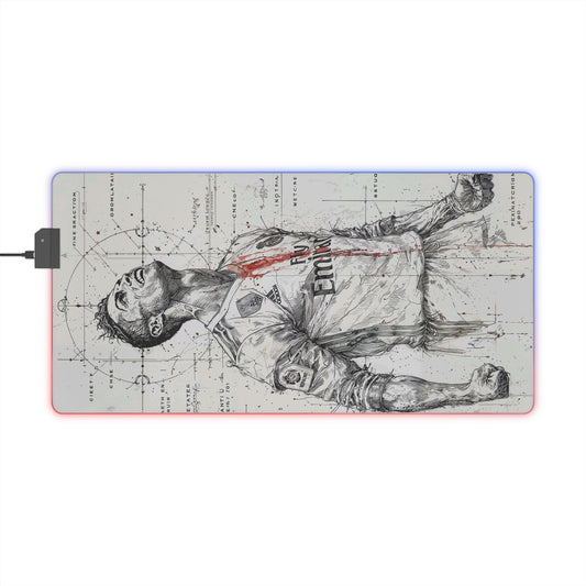 "LED Gaming Mouse Pad with Cristiano Ronaldo Design – Premium RGB Light, Stylish Desk Accessory for Gamers"